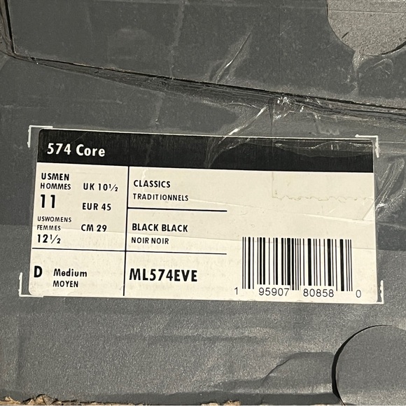 New Balance Men’s Sneakers 574 Black Size 11 US - Picture 15 of 15